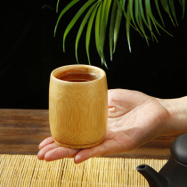 Original ecological green healthy bamboo cup pastoral style original bamboo home restaurant tea cup wine cup carbonized cup bamboo cup lettering