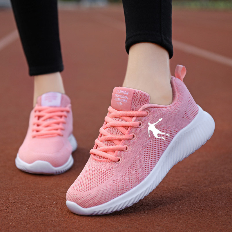Authentic Qiao Zhou Women's Shoes Summer Sports Shoes for Women 2026 New Model Mesh Breathable Casual Student Soft-Soled Running Shoes for Women