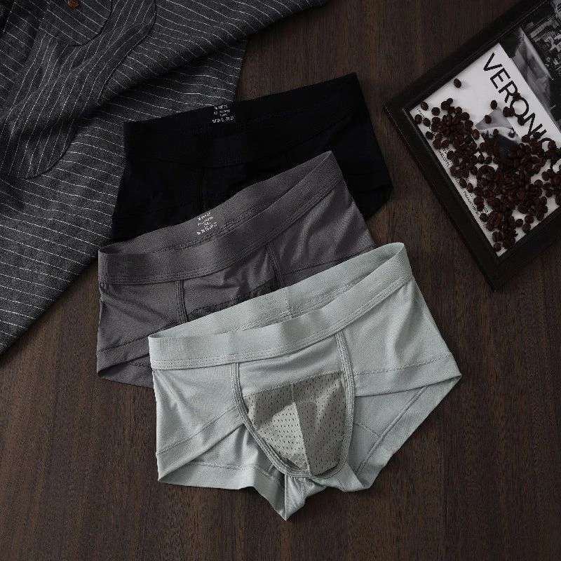 Dr. Jiji Three-Pack Ultra-Thin Breathable Mesh Men's Underwear, Sporty, Fashionable, Soft, Young Men's Briefs