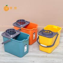 Thickened Plastic Bucket Home Hand Press Bottom With Pulley Ground Drag Bucket Rectangulaire Labor-gain Mop Bucket Drain Bucket