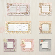 European simple cloth switch protection cover art frame cover light luxury decoration high-end wall socket panel free of sticking