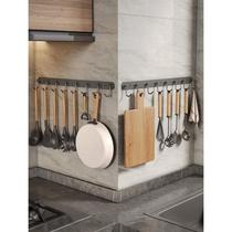 Kitchen hooks require no punching stainless steel hanging rods wall-mounted kitchen utensil supplies racks storage racks spoons shovels hooks