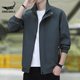 鳄鱼恤品牌休闲夹克男士2025年新款立领茄克衫秋季潮牌运动外套男