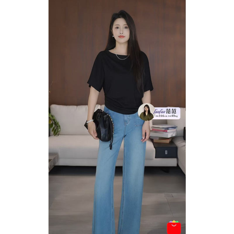 [Still a Top Pick] Irregular Hem, One-Shoulder Striped Color-Block Short-Sleeve T-Shirt