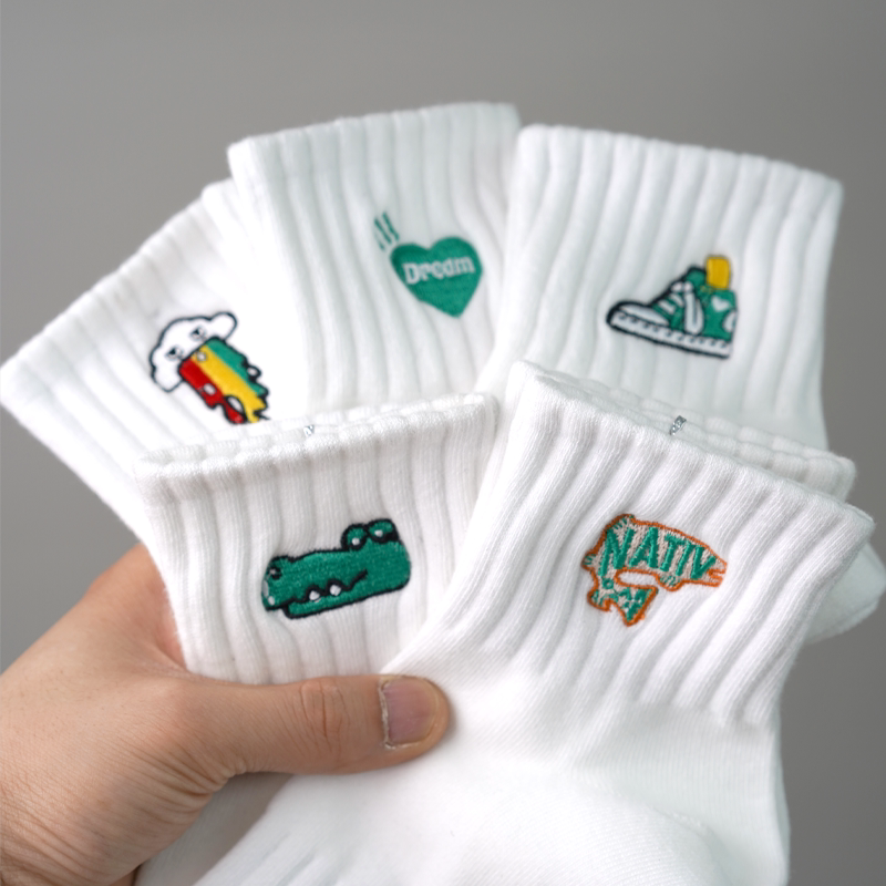 White Socks for Men, Summer Thin Short Socks, Deodorant, Youth Summer Sweat-Absorbent Breathable Student Mid-Calf Cotton Socks White Socks for Men, Summer Thin Short Socks, Deodorant, Youth Summer Sweat-Absorbent Breathable Student Mid-Calf Cotton Socks