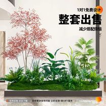 Simulated green plant landscaping combination window decoration fake plant landscape courtyard layout entrance hall indoor staircase atmosphere tree