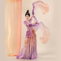 Dunhuang Hua Zhige original Han Hua exquisite hot diamond sleeve top V-shaped skirt waist gradient printed elegant skirt