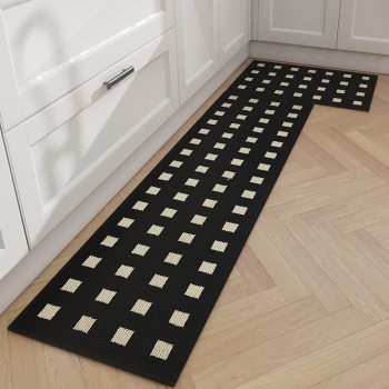 Kitchen floor mats, household long water-absorbing, oil-absorbing, non-slip floor mats, machine washable, stain-resistant carpet woven mats