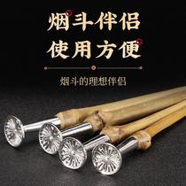 Japanese pipe press stick log bamboo flameout-proof tool press stick cigarette knife carbon repair tool hollow bottom accessories