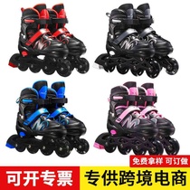 Skate Less Kids Skaters Shoes 3-5-8-12-Year-Old Boys Girls Dry Skates Single Shiny All-shiny Skate Shoes