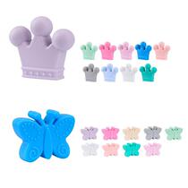 HOT SALE 10pcs lot Silicone Crown Beads BPA Free Silicon Tee