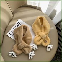 Baby scarf autumn and winter cute baby plush warm boy girl child love palms crossed scarf scarf