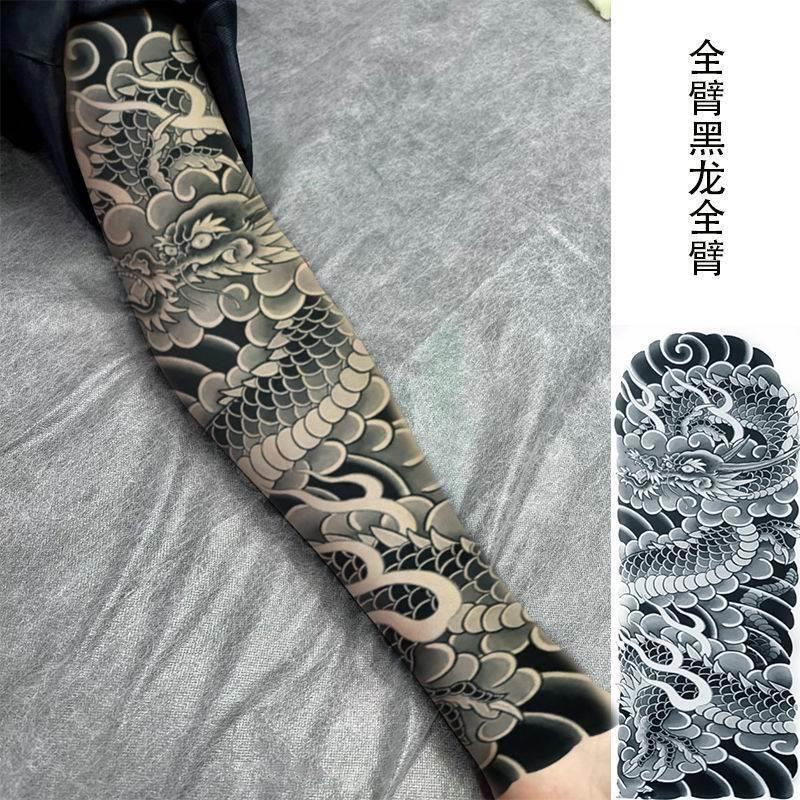 Black Dragon Large Flower Arm Tattoo for Men and Women, Anti-Sweat and Waterproof Temporary Tattoo, Tiger Full Arm Tattoo, Long-Lasting Full Leg Tattoo Black Dragon Large Flower Arm Tattoo for Men and Women, Anti-Sweat and Waterproof Temporary Tattoo, Tiger Full Arm Tattoo, Long-Lasting Full Leg Tattoo