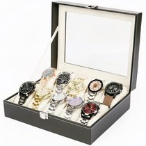 PU leather 10-bit watch box bead jewelry storage gift box handmade display packaging box factory price box