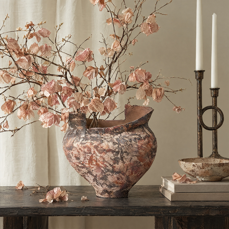 Vase Ornaments with a Wabi-Sabi Artistic Style, Moroccan Stoneware Flower Vessels for Living Room, Entryway, and Homestay Floral Arrangements with a High-End Feel Vase Ornaments with a Wabi-Sabi Artistic Style, Moroccan Stoneware Flower Vessels for Living Room, Entryway, and Homestay Floral Arrangements with a High-End Feel