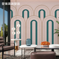 Nordic wallpaper background wall arch visual extension carved effect three-dimensional TV wall covering living room seamless mural