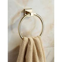 Laier bathroom punch-free towel ring towel hanging ring light luxury gold full copper round towel rack ring towel ring