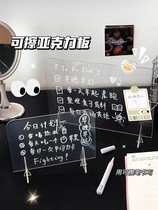 ins style simple transparent acrylic note board student message board creative memo portable mini writing board