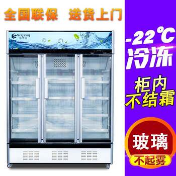 Vertical refrigerated display cabinet frozen beef mutton pork freezer quick-frozen food durian sea cucumber milk freezer