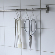 Flip-flop Japanese stainless steel double S shaped hook kitchen bathroom S type hook free from punching -2 clothes