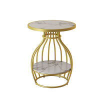 Italian light luxury modern slate side table small coffee table balcony living room hotel B&B round square side table internet red tea table