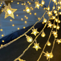 Outdoor camping atmosphere lighting arrangement canopy tent star lights stalls Christmas decorative string lights with LED lights