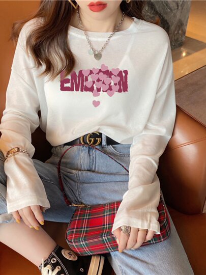 2025 New Sun Protection Clothing for Women, Summer Thin Loose Versatile Breathable Cover-Up, Ice Silk Long-Sleeve T-Shirt Top, Trendy