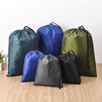 Waterproof silver cloth drawstring bag polyester bundle pocket rope bag travel clothing storage and finishing bag storage bag storage bag