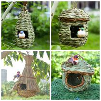 New Home Hay Choreography Bird Cohorts Parrot Pearls Hanging Nest Adorned Birds Nest Birds House Beds Outdoor Warm Birds Cage