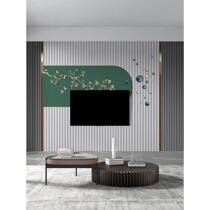 TV background wall paper wall covering living room sofa bedroom decoration light luxury 2023 grille line film and television wall