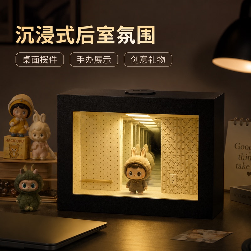 Backroom Level 0 Abyss Mirror Photo Frame Creative Scenery Figurine Blind Box Display Box Desktop Ornament Peripheral Gift