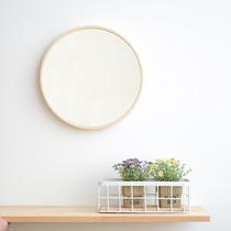 Nordic bathroom mirror round mirror solid wood wall-mounted mirror bathroom vanity mirror