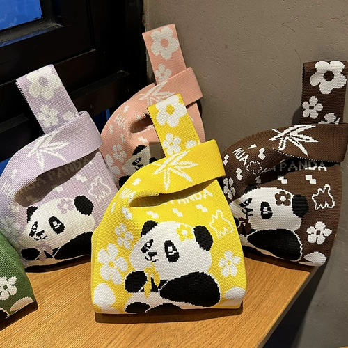 Новые сувениры на аллее Куаньчжай, вязаная сумка Chengdu Grandpa Panda, сумка для девочки, плетеная сумочка.