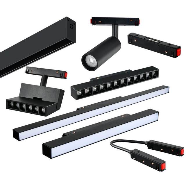 Type 20 main light embedded magnetic track light linear light package pre-embedded folding grille light Cixi floodlight