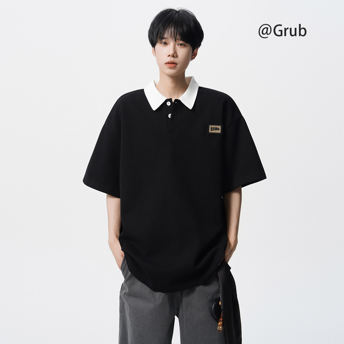 男士撞色领短袖POLO衫：2025夏季新潮必备，痞帅上身即刻变型男