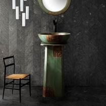 Column basin bathroom column washbasin household retro floor-standing balcony outdoor washbasin integrated courtyard