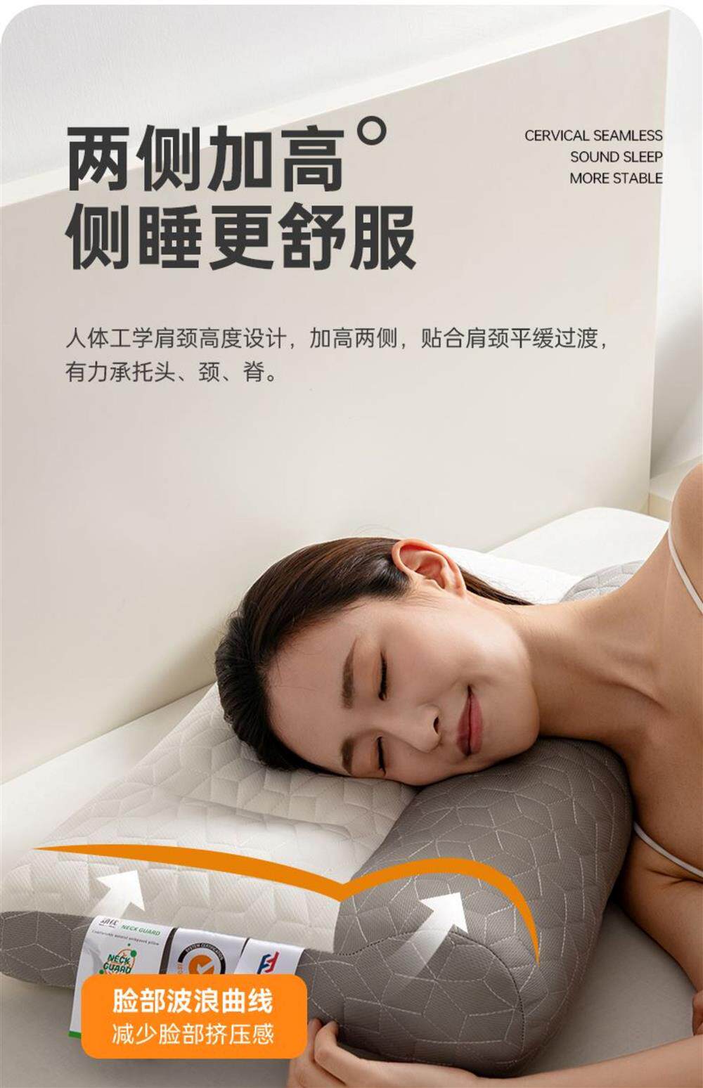 Подушка 牵引护颈枕头助睡眠枕芯宿舍一对深睡眠专用颈椎枕家用c No brand