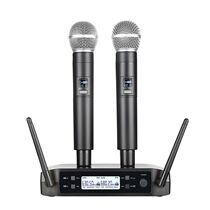 Wireless Microphone Handheld Dual Channels UHF Fixed Frequen
