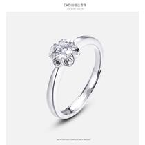 925 sterling silver diamond flower open ring for women European and American ins style open adjustable zircon ring bracelet