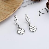 Yunchaoxuan S925 sterling silver hip-hop street style lace goodluck earrings trendy versatile single product lucky earrings