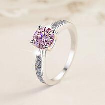 Factory 925 Sterling Silver Womens Ring Four Prongs 1 2 Carat Wedding Jewelry Live Moissanite Ring New