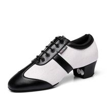 Cowhide Latin Dance Shoes With Soft Oxford Cloth Dance Train