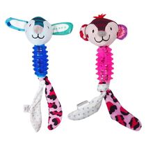 Plush cartoon Animal Doll With Rubber Body Mollar for Dogs I