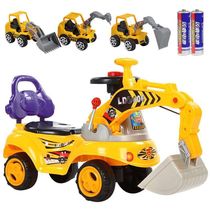 2023 new childrens electric excavator four-wheel excavator twist car sliding engineering vehicle with light and music