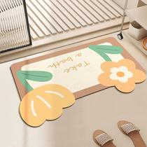 Bathroom door absorbent non-slip foot mat diatom mud entry door household floor mat bathroom toilet door mat