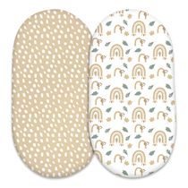 Gllquen Baby Bassinet Sheet 2pack Fitted Cradle Maress Sheet