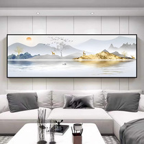 Landscape painting new Chinese style horizontal version triple light luxury high-end living room sofa bedroom simple and atmospheric decorative painting