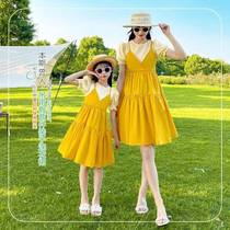 Girls Summer Dresses 2022 New Korean Style Western Style Childrens Summer Dresses Girls Parent-child Dresses Princess Dress Trend