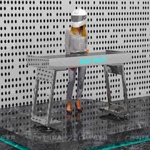 2024 New KTV Party Room Mobile DJ Station Wrought Iron Stainless Steel Silver Metal Plate Bar DJ Station Customization