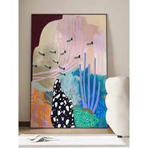 Modern minimalist niche art literary living room sofa painting abstract mural background wall decoration painting floor hanging painting